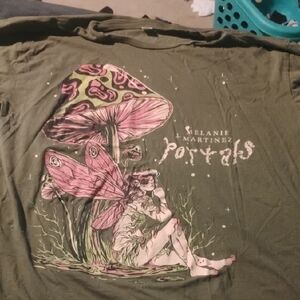 Hot Topic Olive Green Graphic Tee